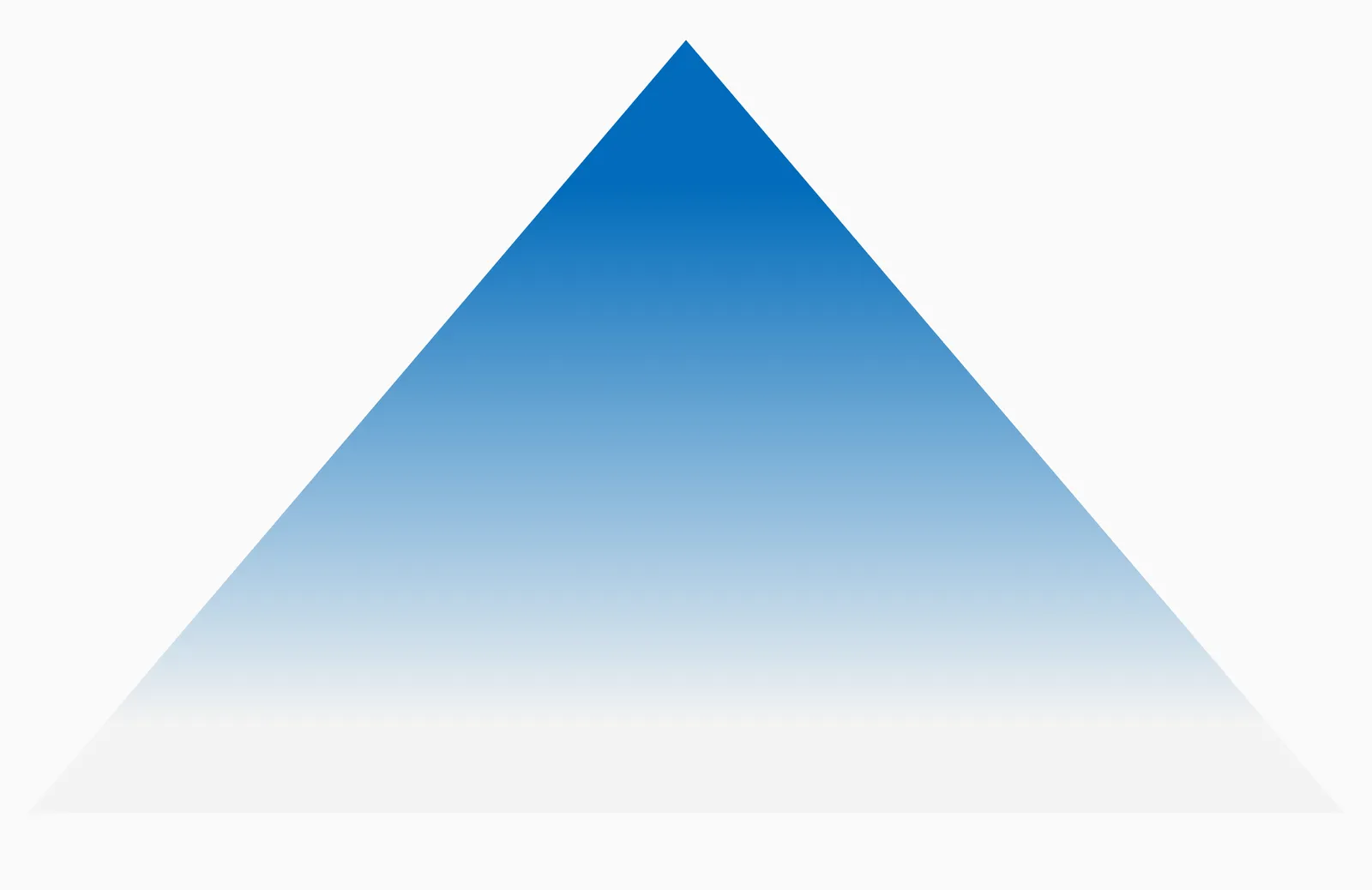 A pyramid of stacked layers rising to a single blue apex